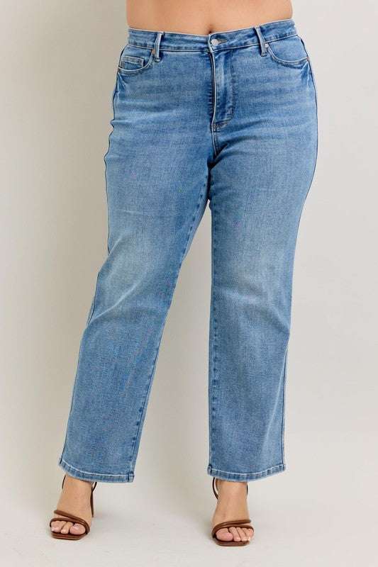 Judy Blue Tummy Control Vintage Wash Straight JeansTummy Control Vintage Wash Straight Jeans are a flattering and stylish option for those looking for comfortable and slimming denim. These jeans feature a vintage wasStraight Leg JeansJudy Blue Tummy Control