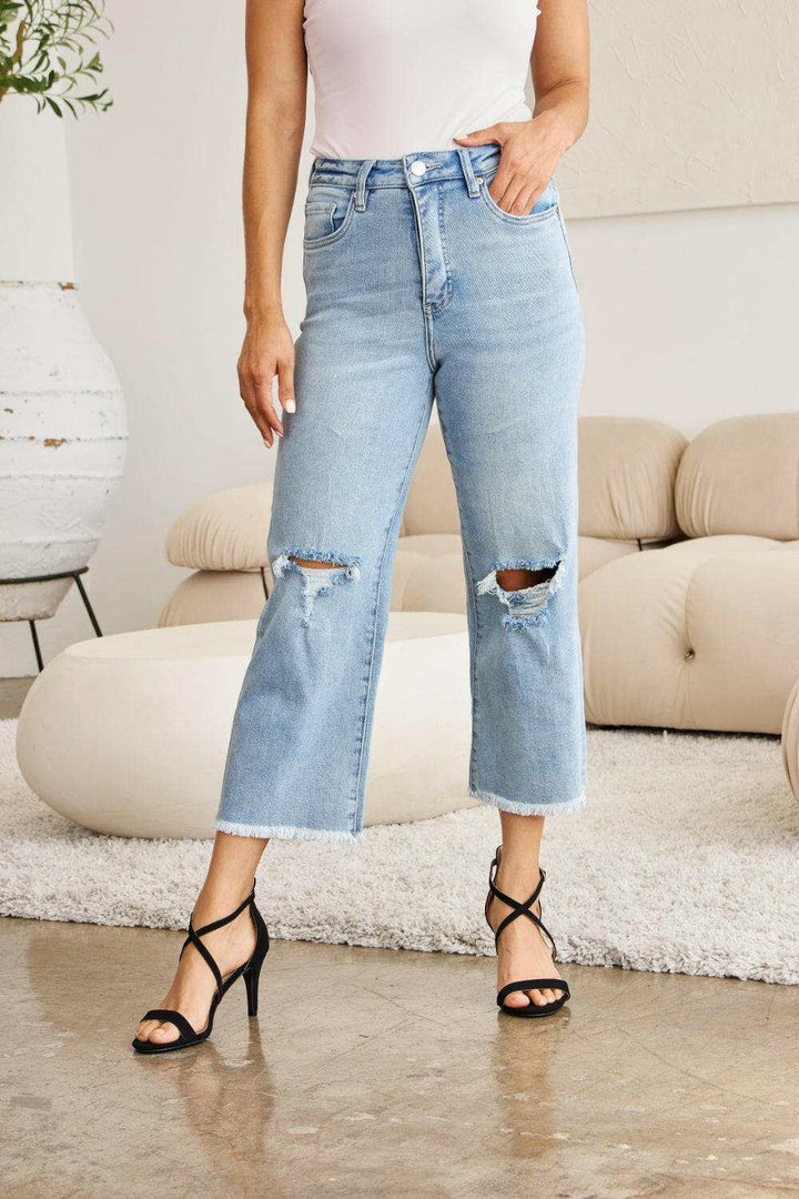 RFM Tummy Control High Waist Raw Hem Distressed JeansThe Tummy Control High Waist Raw Hem Distressed Jeans are a stylish and flattering choice for your denim collection. With tummy control technology, these jeans offerJean ShortsRFM Tummy Control