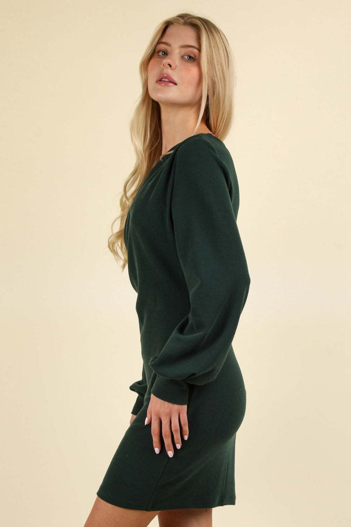 Ruched Bodycon Mini DressThe Ruched Bodycon Mini Dress offers a sleek, figure-hugging silhouette enhanced by ruched detailing that flatters and sculpts the body. The mini length adds a playfMini DressesRuched Bodycon Mini Dress