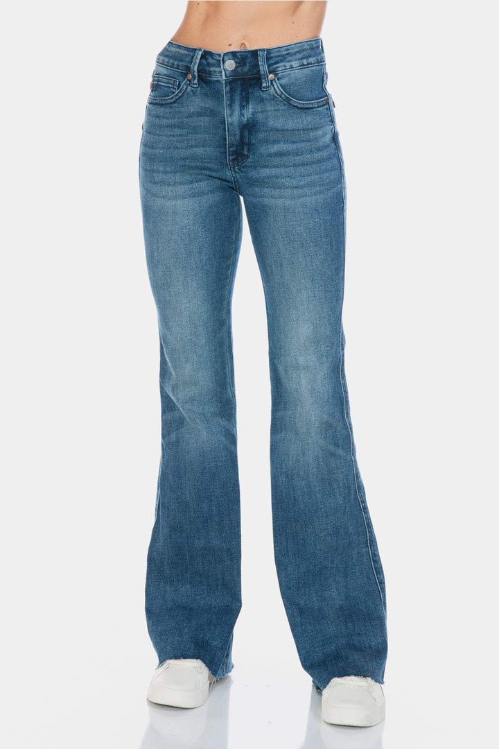 Judy Blue Tummy Control Vintage Wash Cut Hem Flare JeansThe Tummy Control Vintage Wash Cut Hem Flare is a stylish and flattering pair of jeans. With its tummy control feature, it helps create a streamlined silhouette. TheFlare JeansJudy Blue Tummy Control