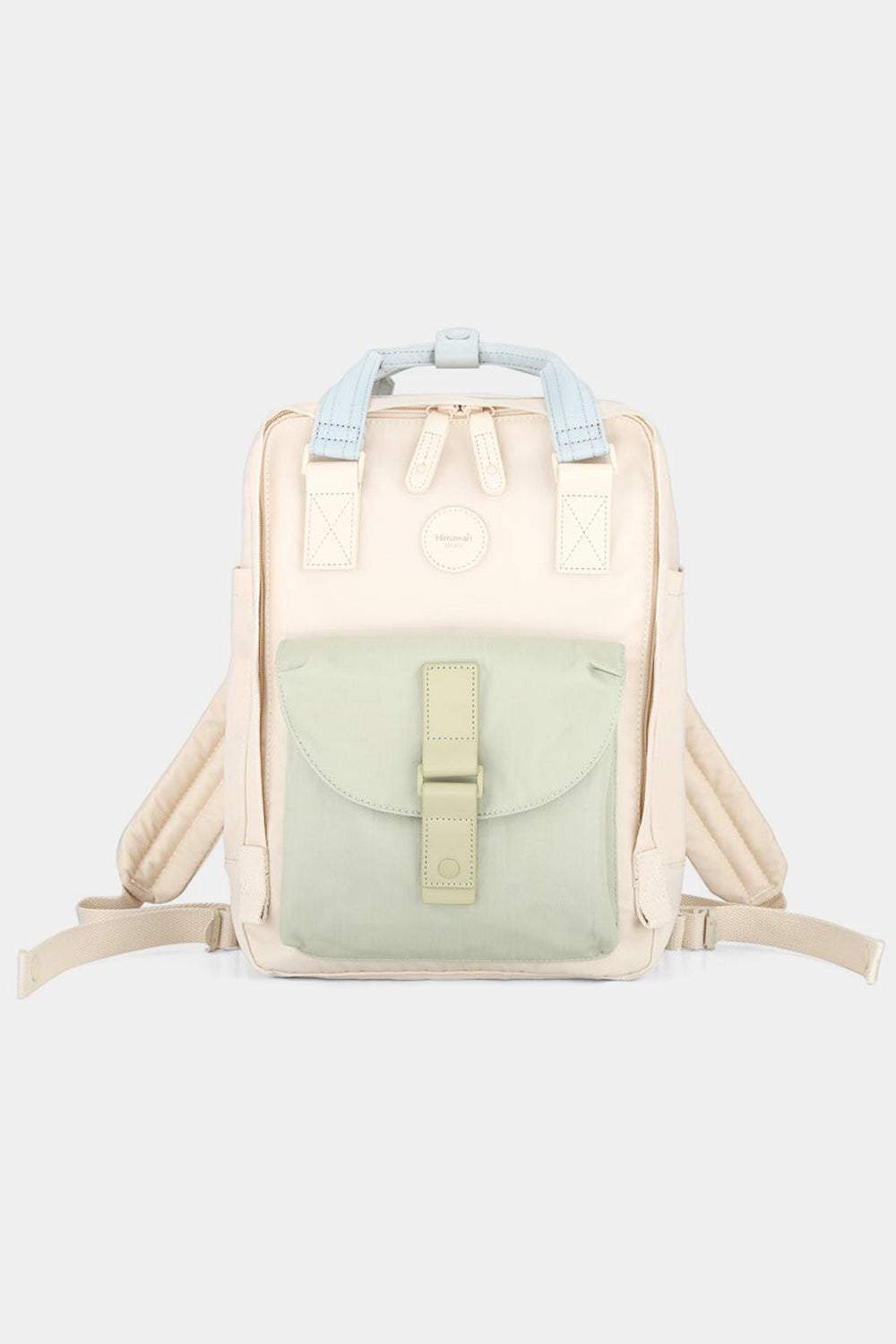 Himawari Contrast Waterproof Canvas Backpack Bag with Round LabelThis contrasting waterproof rucksack with a circular label offers a unique fashion appeal. The circular label adds a touch of chic personality that makes you stand oBackpackHimawari Contrast Waterproof