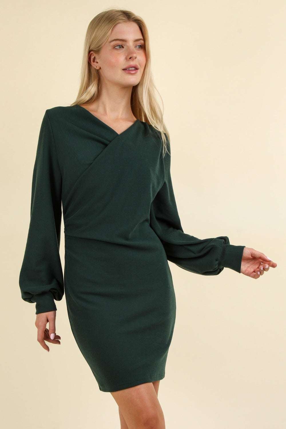 Ruched Bodycon Mini DressThe Ruched Bodycon Mini Dress offers a sleek, figure-hugging silhouette enhanced by ruched detailing that flatters and sculpts the body. The mini length adds a playfMini DressesRuched Bodycon Mini Dress