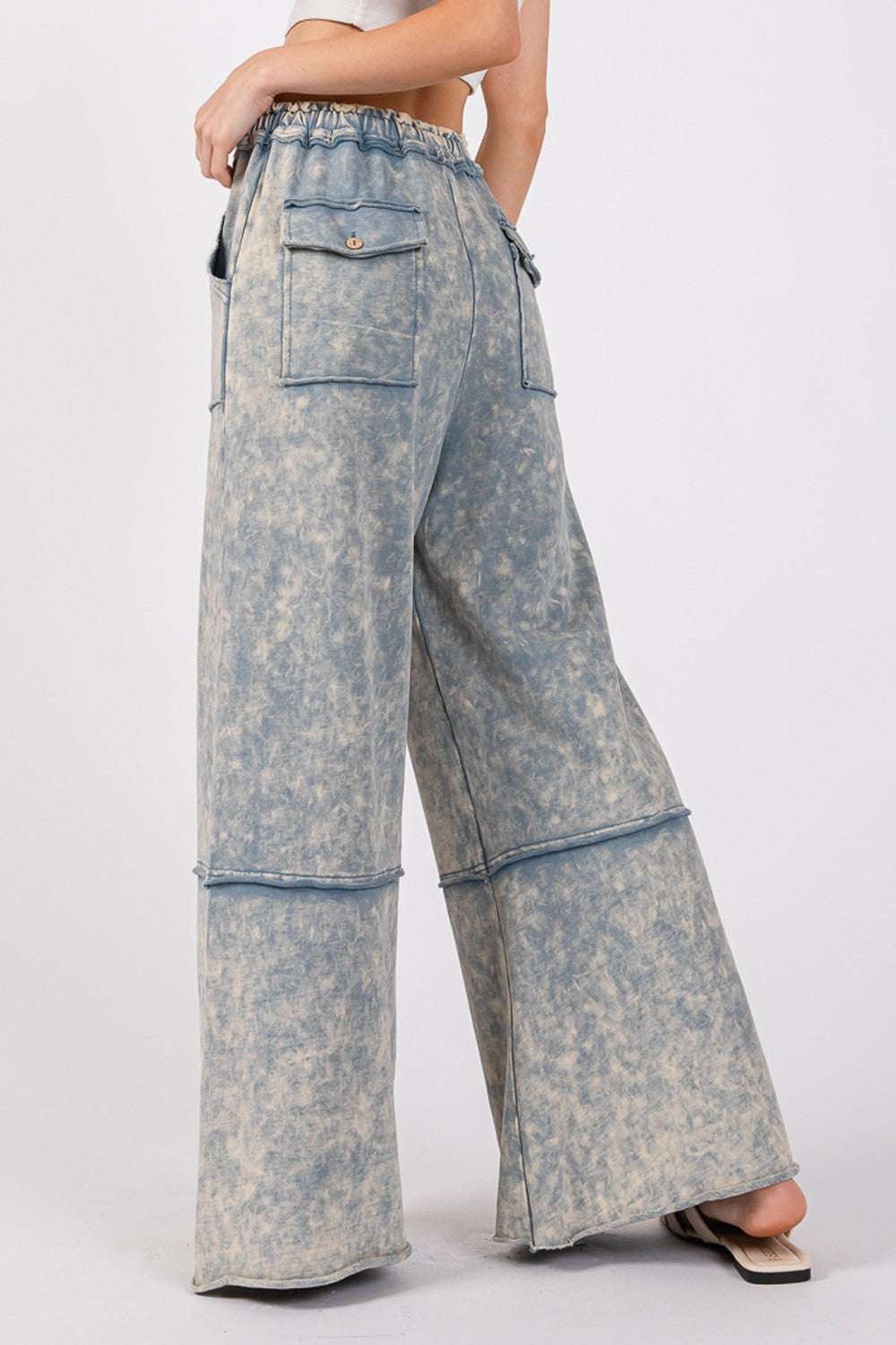 Cotton Mineral Washed Terry Wide Leg PantsThe 100% cotton mineral washed terry knit pants are the epitome of comfort and style! Made from soft and cozy terry knit fabric, they feature a unique mineral-washedPantsCotton Mineral Washed