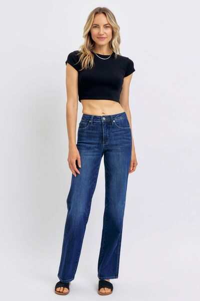 Judy Blue Tummy Control Straight JeansThese Tummy Control Straight Jeans are designed to provide a slimming and flattering fit around the waist. The tummy control feature helps smooth the midsection for Straight Leg JeansTummy Control Straight Jeans