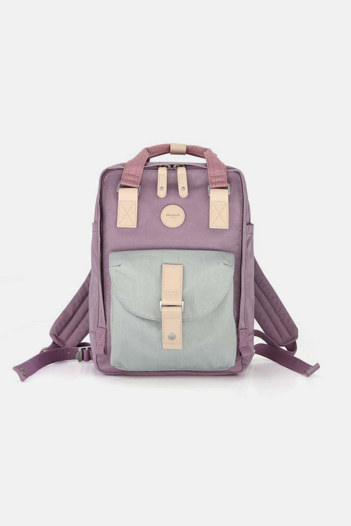 Himawari Contrast Waterproof Canvas Backpack Bag with Round LabelThis contrasting waterproof rucksack with a circular label offers a unique fashion appeal. The circular label adds a touch of chic personality that makes you stand oBackpackHimawari Contrast Waterproof