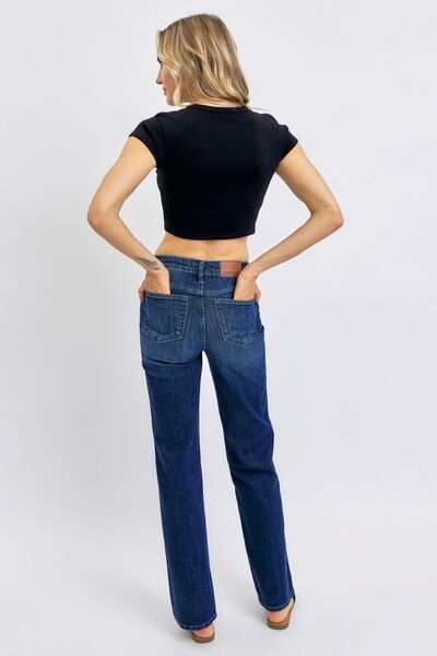 Judy Blue Tummy Control Straight JeansThese Tummy Control Straight Jeans are designed to provide a slimming and flattering fit around the waist. The tummy control feature helps smooth the midsection for Straight Leg JeansTummy Control Straight Jeans