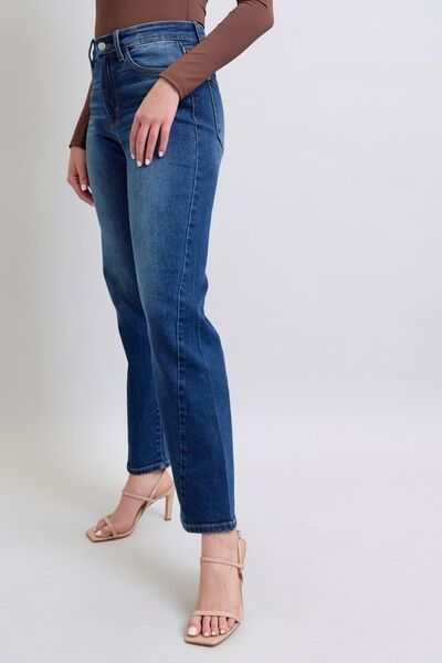 Judy Blue Side Seam Detail Straight JeansThe Side Seam Detail Straight Jeans with Pockets are a contemporary take on a classic style. Featuring unique side seam detailing, these jeans add a modern twist to Straight Leg JeansJudy Blue Side Seam