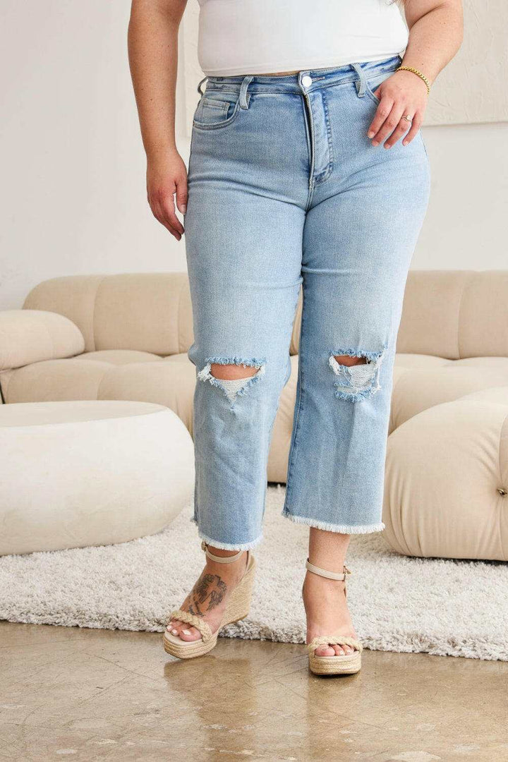 RFM Tummy Control High Waist Raw Hem Distressed JeansThe Tummy Control High Waist Raw Hem Distressed Jeans are a stylish and flattering choice for your denim collection. With tummy control technology, these jeans offerJean ShortsRFM Tummy Control
