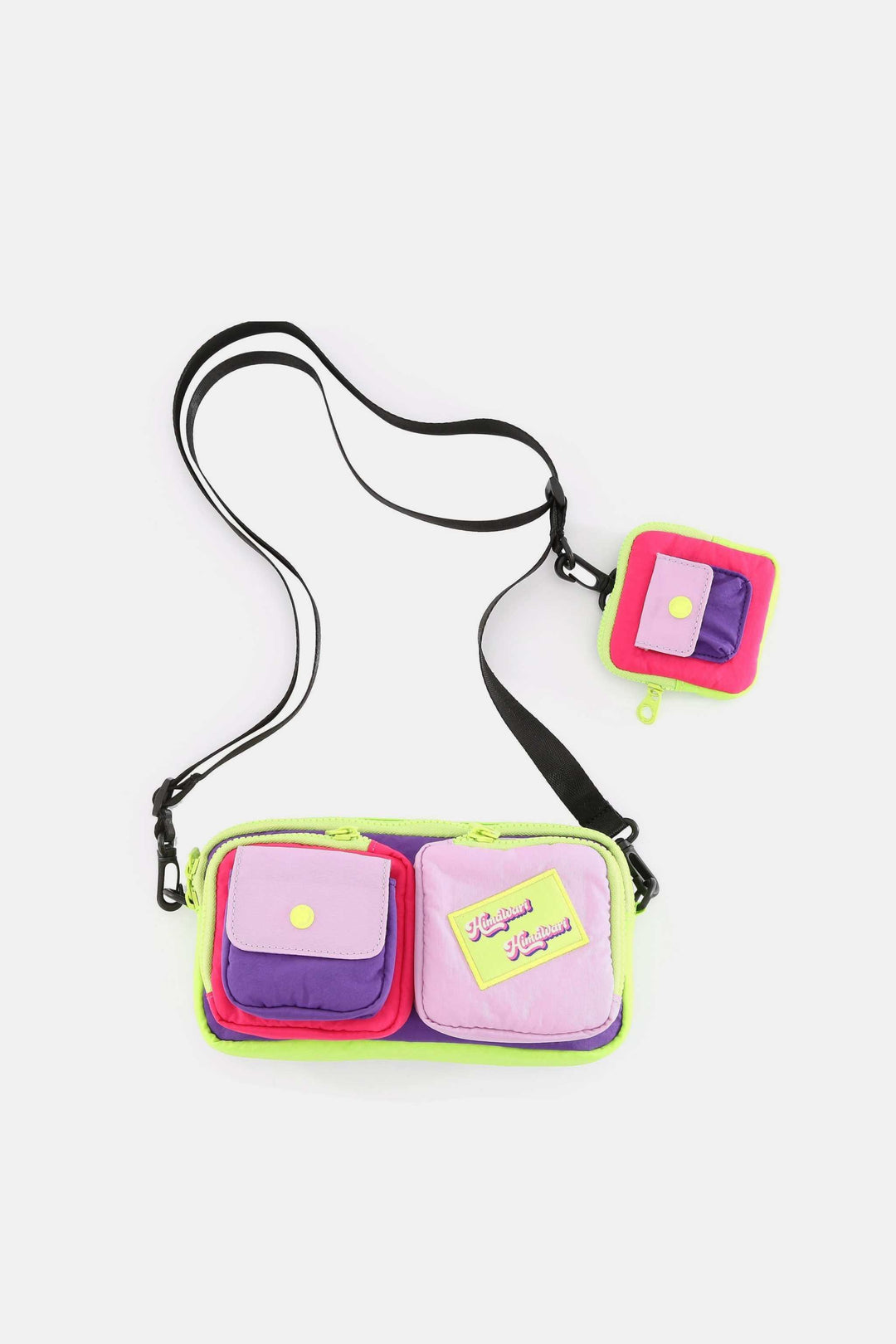 Himawari Removable Strap Nylon Crossbody Bag with EarPods BagThis versatile nylon crossbody bag comes with a removable strap for customization and convenience. It features a separate EarPods bag to keep your earphones organizeHandbagsHimawari Removable Strap