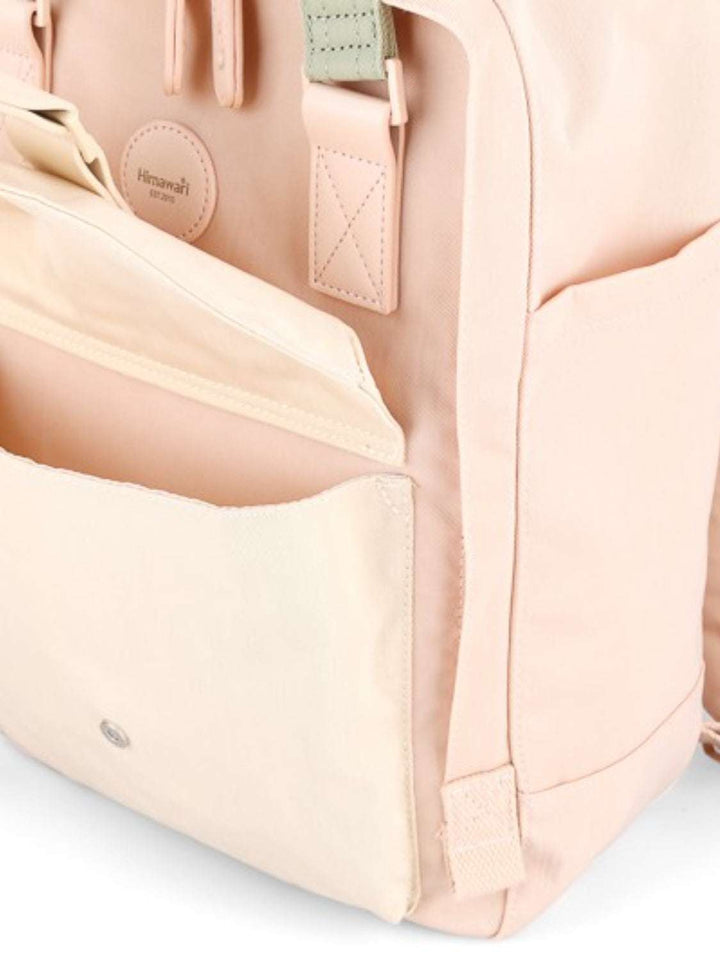 Himawari Contrast Waterproof Canvas Backpack Bag with Round LabelThis contrasting waterproof rucksack with a circular label offers a unique fashion appeal. The circular label adds a touch of chic personality that makes you stand oBackpackHimawari Contrast Waterproof