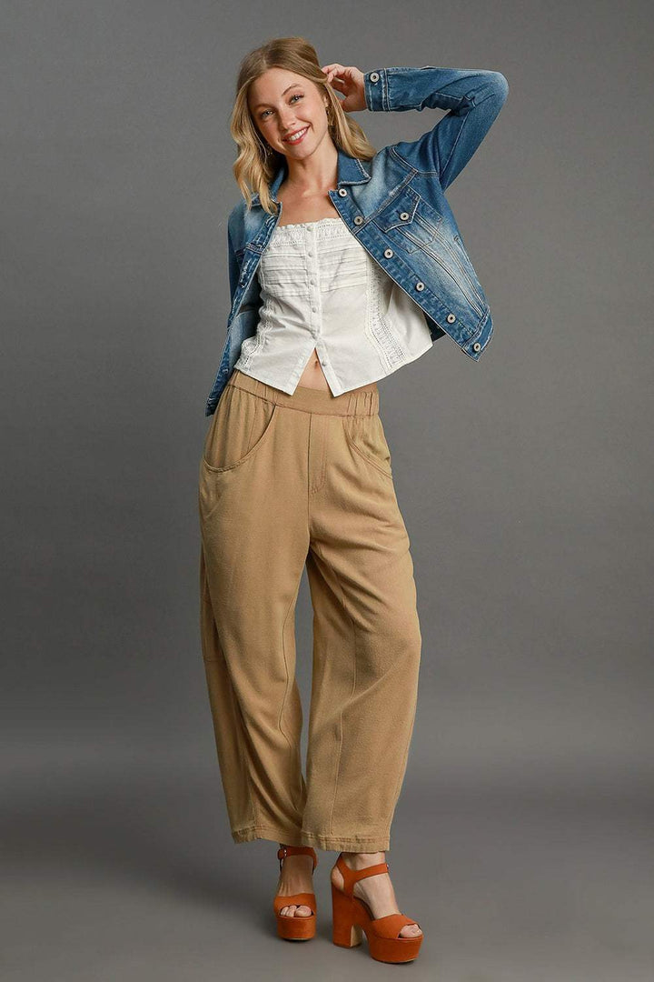 The Sandbar Linen Blend TrousersEasy, breathable, and softly structured — The [NAME] Trousers are crafted from a natural linen-cotton blend that moves effortlessly through warm days and cooler evenPantsSandbar Linen Blend
