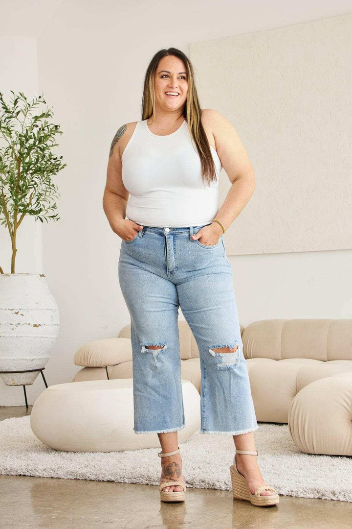 RFM Tummy Control High Waist Raw Hem Distressed JeansThe Tummy Control High Waist Raw Hem Distressed Jeans are a stylish and flattering choice for your denim collection. With tummy control technology, these jeans offerJean ShortsRFM Tummy Control