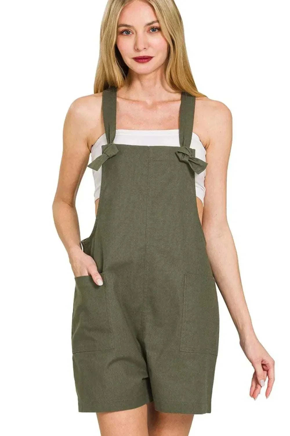 Woven Knot Strap Rompers