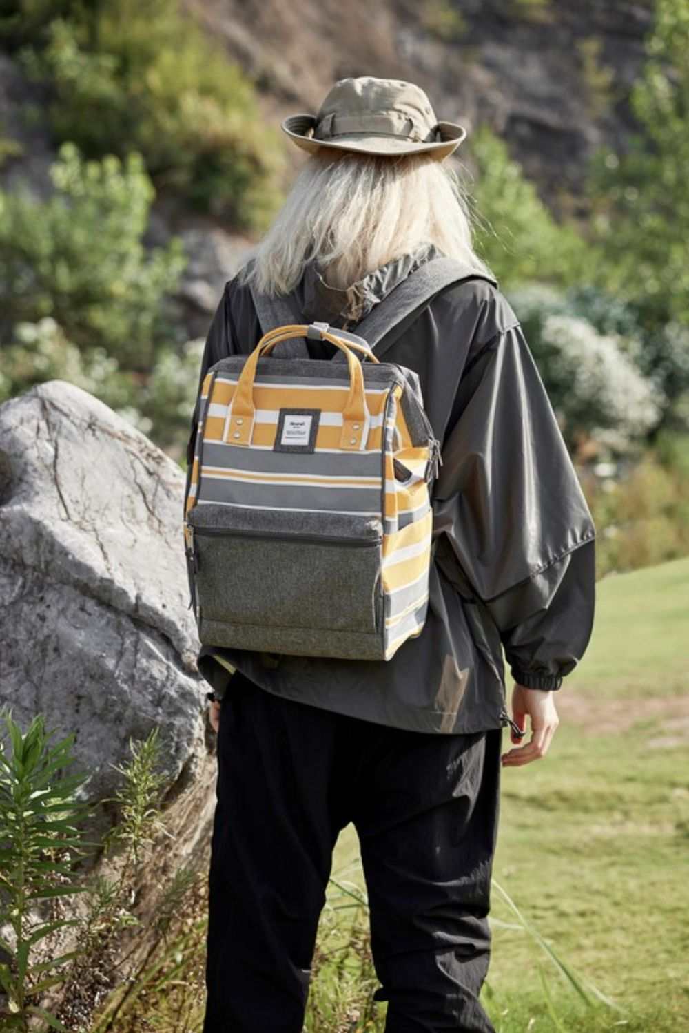 Himawari Striped Waterproof Nylon Backpack Bag with Side PocketsThe Striped Waterproof Nylon Backpack Bag with Side Pockets is a fashionable and functional accessory for any outing. Its stylish striped design adds a touch of flaiBackpackHimawari Striped Waterproof Nylon Backpack