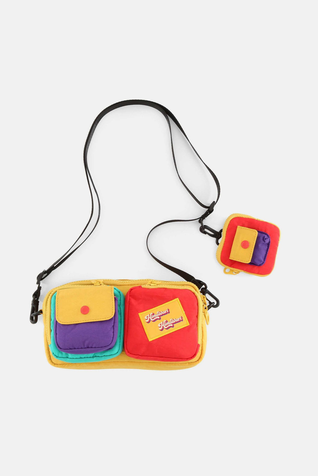 Himawari Removable Strap Nylon Crossbody Bag with EarPods BagThis versatile nylon crossbody bag comes with a removable strap for customization and convenience. It features a separate EarPods bag to keep your earphones organizeHandbagsHimawari Removable Strap