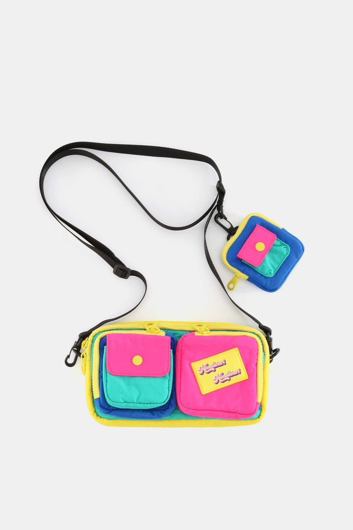 Himawari Removable Strap Nylon Crossbody Bag with EarPods BagThis versatile nylon crossbody bag comes with a removable strap for customization and convenience. It features a separate EarPods bag to keep your earphones organizeHandbagsHimawari Removable Strap