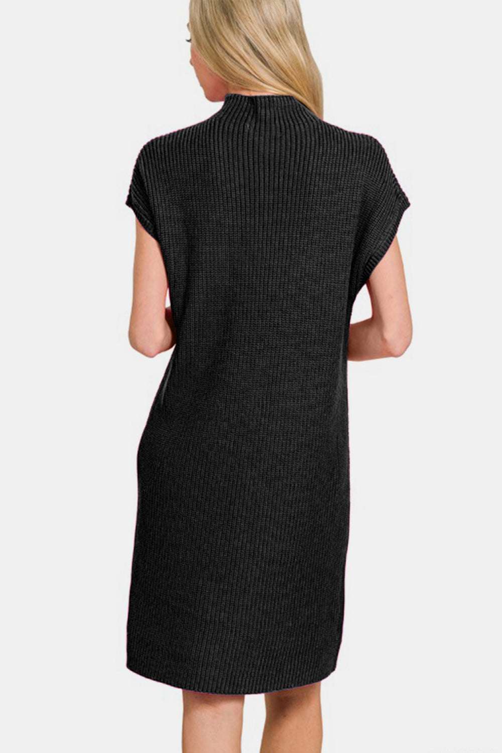 Cotton Mock Neck Short Sleeve Sweater DressA mock neck short sleeve sweater dress is a stylish and versatile clothing piece that pairs the comfort of a sweater with the chicness of a dress. It typically featuMini DressesCotton Mock Neck