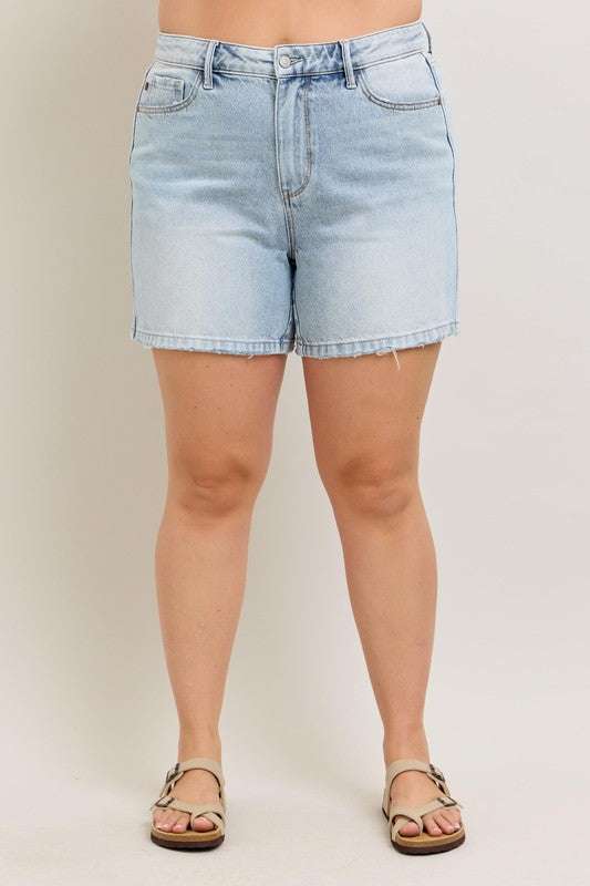 Judy Blue Frayed Hem High Rise Denim ShortsFrayed Hem High Rise Denim Shorts with Pockets are a trendy and stylish addition to your summer wardrobe. These shorts feature a high rise waistline for a flatteringJean ShortsFrayed Hem High Rise Denim Shorts