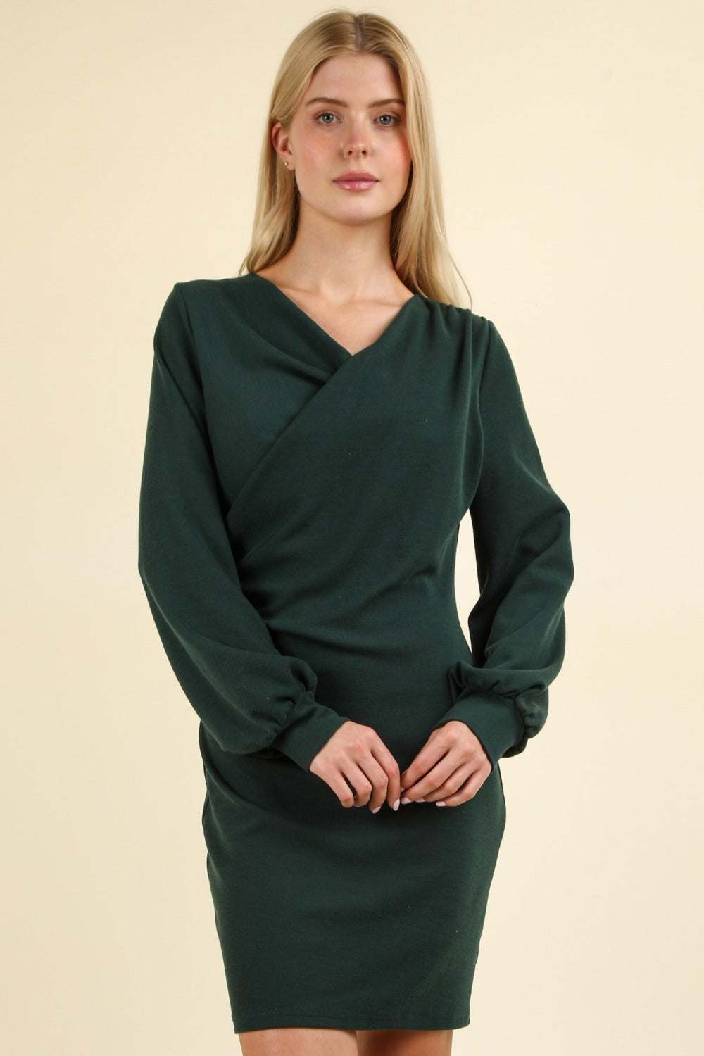Ruched Bodycon Mini DressThe Ruched Bodycon Mini Dress offers a sleek, figure-hugging silhouette enhanced by ruched detailing that flatters and sculpts the body. The mini length adds a playfMini DressesRuched Bodycon Mini Dress