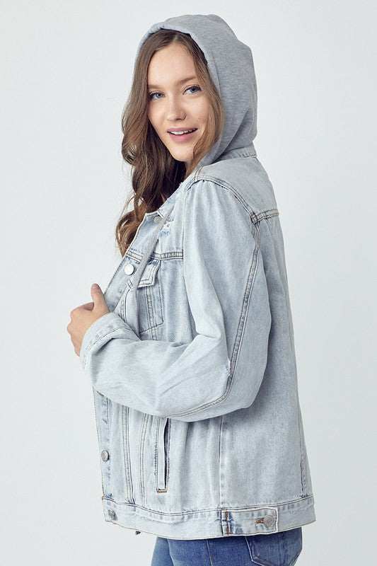 Coastal Hooded Denim JacketThe Coastal Hooded Denim Jacket is your new go-to for laid-back style. Made from 100% cotton, this light-wash jacket features a soft, attached hoodie for an easy layJacketsCoastal Hooded Denim Jacket