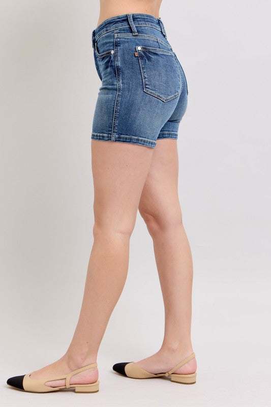 Judy Blue High Waist Denim ShortsHigh waist denim shorts are a popular and versatile wardrobe staple that offer a flattering and stylish look. These shorts typically sit at or above the natural waisJean ShortsJudy Blue High Waist
