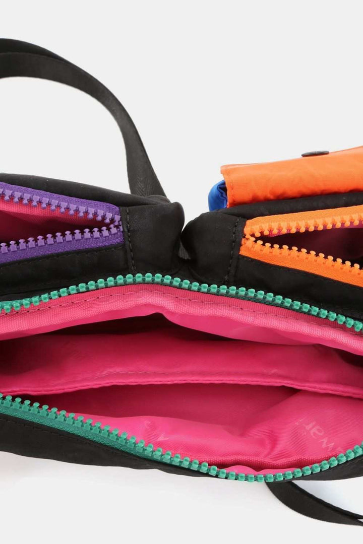 Himawari Removable Strap Nylon Crossbody Bag with EarPods BagThis versatile nylon crossbody bag comes with a removable strap for customization and convenience. It features a separate EarPods bag to keep your earphones organizeHandbagsHimawari Removable Strap