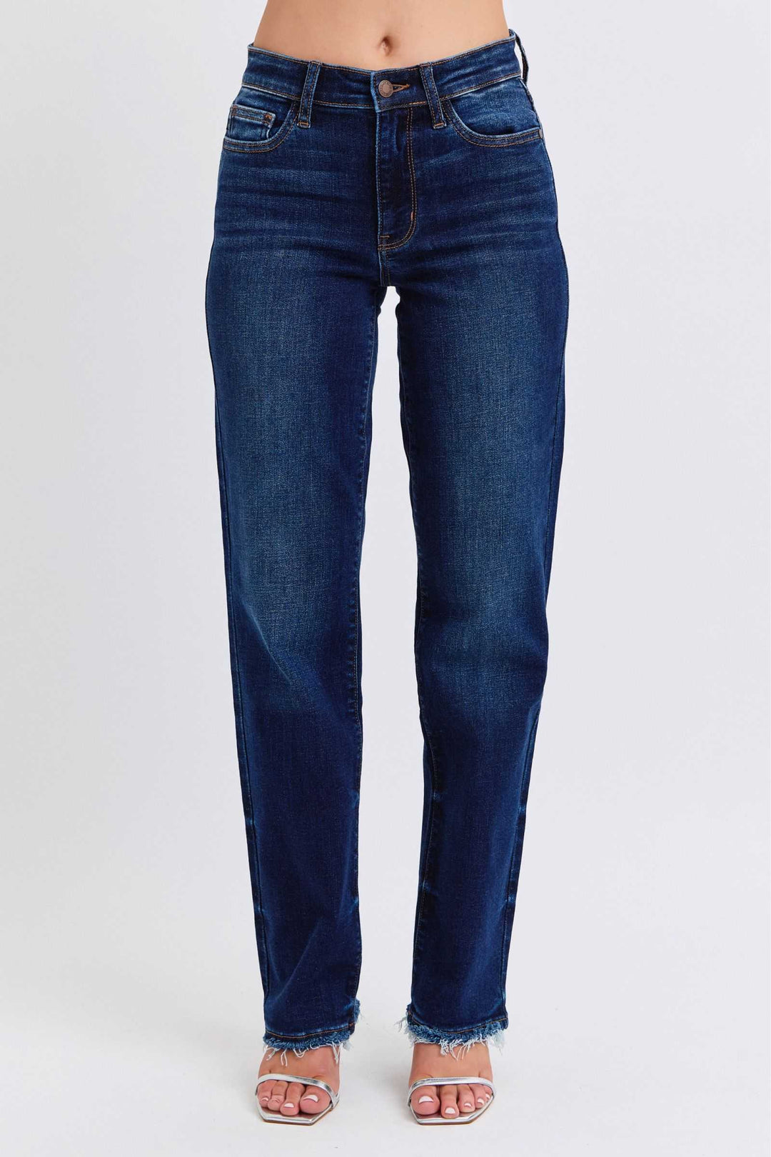 Judy Blue Raw Hem Straight Leg JeansRaw Hem Straight Leg Jeans are a versatile and timeless addition to your wardrobe. The raw hem adds a touch of edge, while the straight leg style offers a flatteringStraight Leg JeansJudy Blue Raw Hem