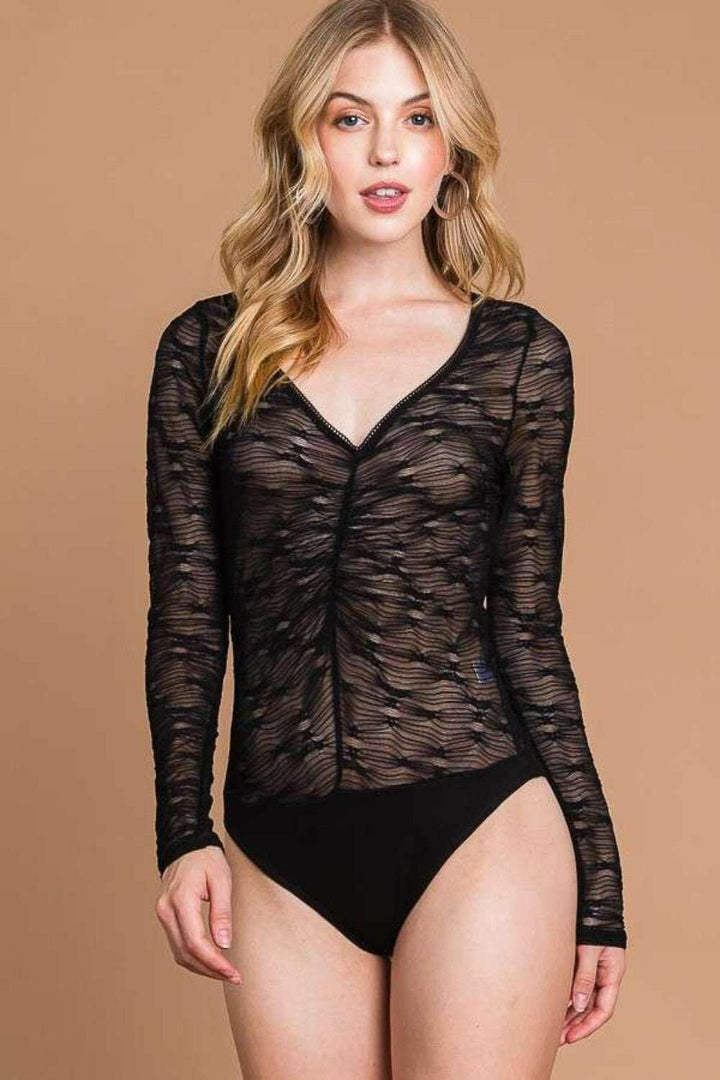 'Mesh Perspective' Sheer BodysuitThe V-Neck Mesh Perspective Sheer Bodysuit is a stunning and seductive addition to your wardrobe. Made with sheer mesh fabric, this bodysuit exudes a sense of allureBodysuitsMesh Perspective Sheer Bodysuit