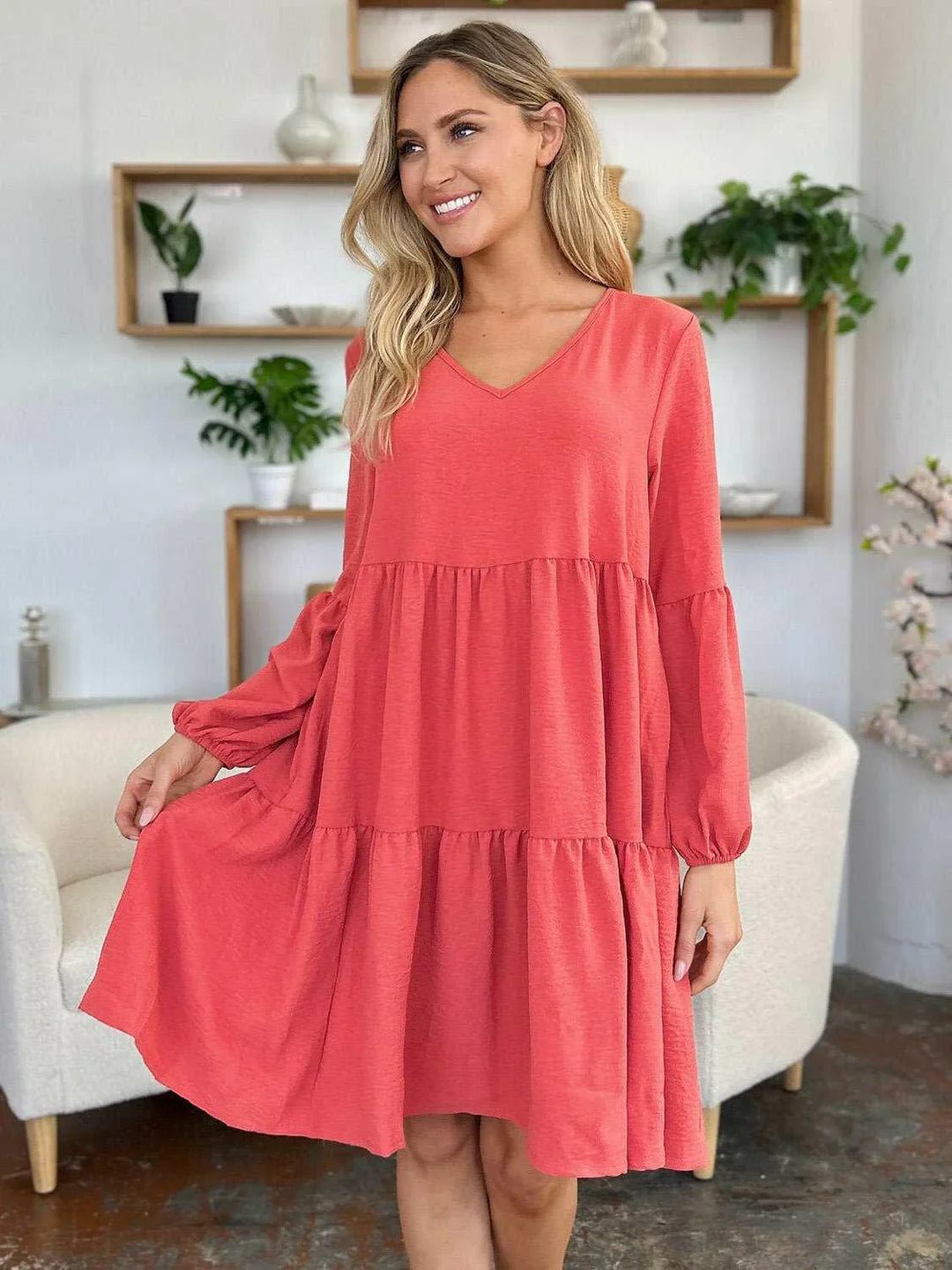 Effortless Elegance Tiered DressExclusivity statementDiscover the unmatched charm of the Effortless Elegance Tiered Dress, a chic mini dress designed exclusively for those who appreciate refined stMini DressesEffortless Elegance Tiered Dress