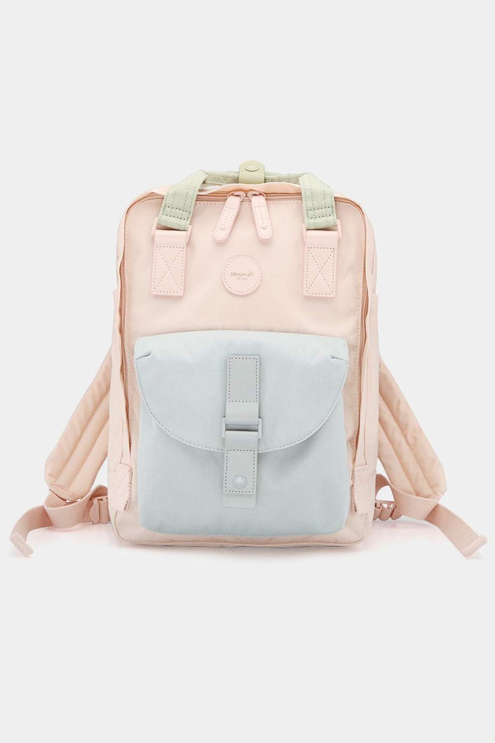 Himawari Contrast Waterproof Canvas Backpack Bag with Round LabelThis contrasting waterproof rucksack with a circular label offers a unique fashion appeal. The circular label adds a touch of chic personality that makes you stand oBackpackHimawari Contrast Waterproof