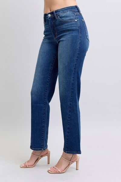 Judy Blue Side Seam Detail Straight JeansThe Side Seam Detail Straight Jeans with Pockets are a contemporary take on a classic style. Featuring unique side seam detailing, these jeans add a modern twist to Straight Leg JeansJudy Blue Side Seam