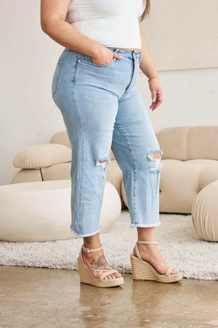 RFM Tummy Control High Waist Raw Hem Distressed JeansThe Tummy Control High Waist Raw Hem Distressed Jeans are a stylish and flattering choice for your denim collection. With tummy control technology, these jeans offerJean ShortsRFM Tummy Control