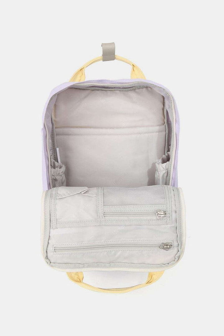 Himawari Contrast Water and Scratch-Resistant Nylon Backpack BagThe Contrast Water and Scratch-Resistant Nylon Backpack Bag is a versatile and durable option for daily use. The water-resistant nylon material keeps your belongingsBackpackContrast Water and Scratch-Resistant Nylon Backpack Bag