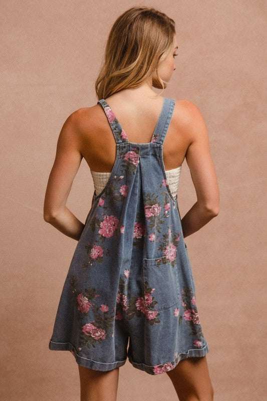 Heirloom Floral OverallsTimeless and effortlessly charming, The Heirloom Floral Overalls blend vintage elegance with casual ease. Crafted from sturdy yet soft cotton denim, these overalls fOverallsHeirloom Floral Overalls
