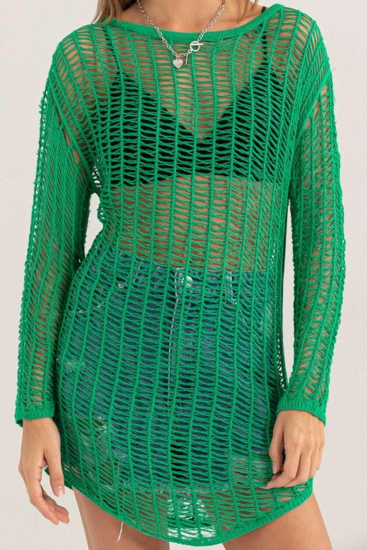 Open Weave Cover Up TopA stylish open weave cover up top is perfect for adding a touch of bohemian flair to any outfit. The intricate crochet design and long sleeves provide both style andCover UpsOpen Weave Cover Up