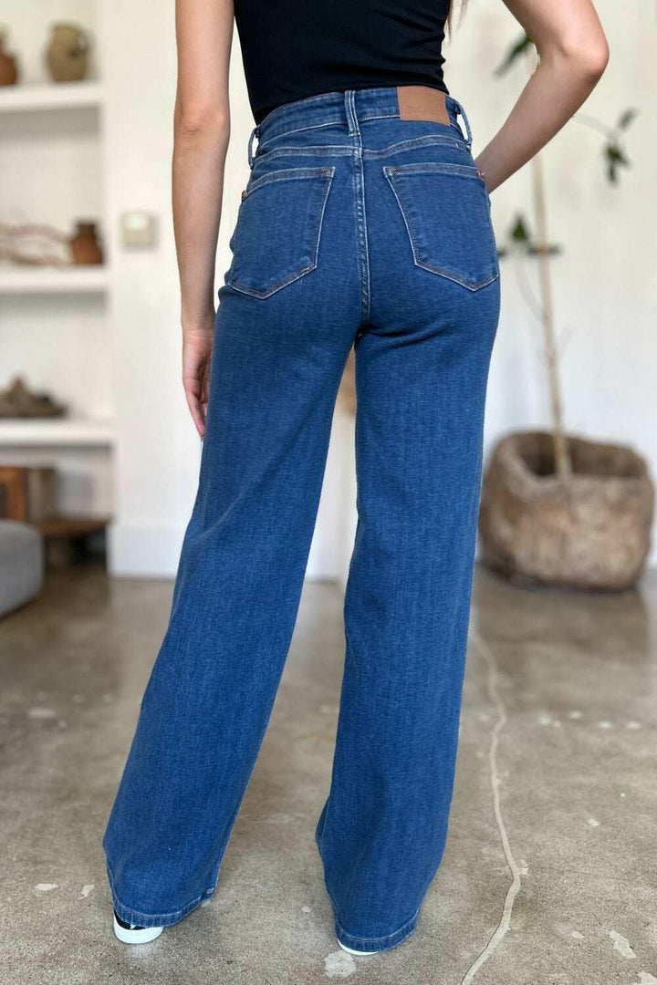 Judy Blue High Rise Straight JeansElevate your wardrobe with these versatile and flattering high rise straight jeans. The high rise fit elongates your legs and accentuates your waist for a timeless, Straight Leg JeansJudy Blue High Rise