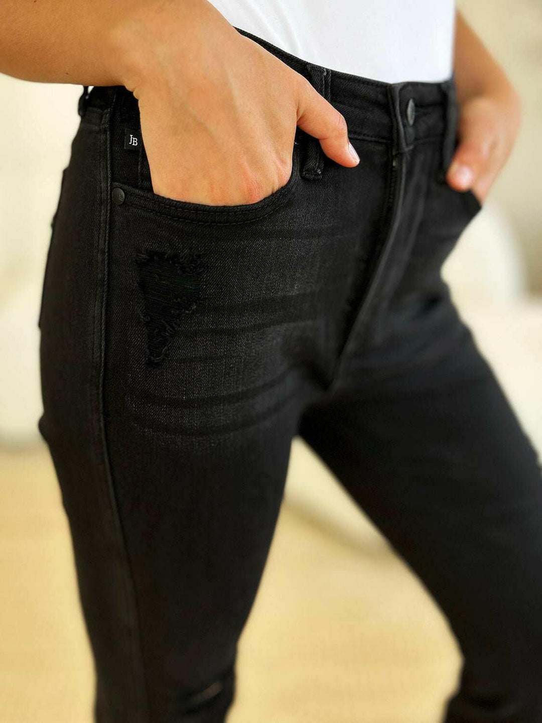 Judy Blue High Waist Distressed Flare JeansAdd a touch of retro to your look with the trendy Judy Blue High Waist Distressed Flare Jeans. The high waist design flatters your silhouette, while the distressed dFlare JeansJudy Blue High Waist