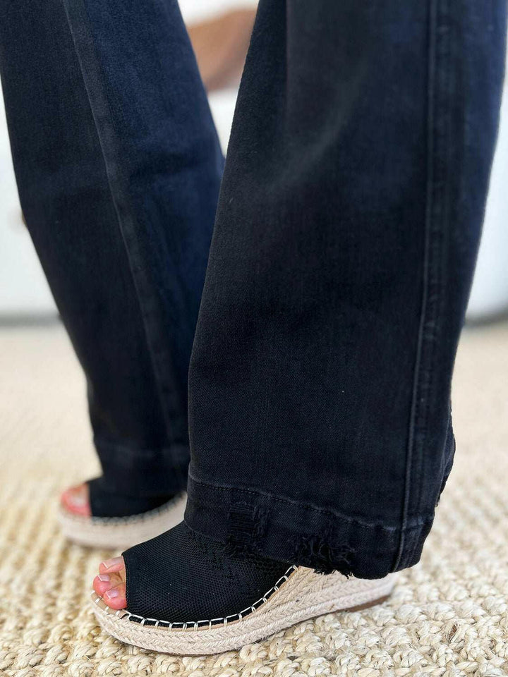 Judy Blue High Waist Distressed Flare JeansAdd a touch of retro to your look with the trendy Judy Blue High Waist Distressed Flare Jeans. The high waist design flatters your silhouette, while the distressed dFlare JeansJudy Blue High Waist