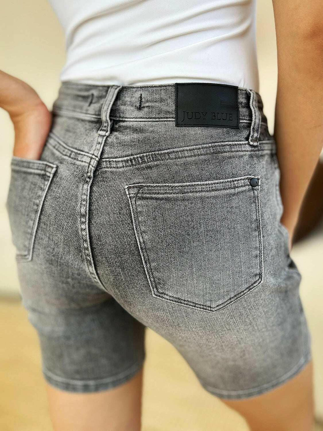 Judy Blue High Waist Washed Denim ShortsExperience unparalleled style with the Judy Blue High Waist Washed Denim Shorts, designed exclusively for those who value timeless fashion and modern comfort. These Jean ShortsJudy Blue High Waist
